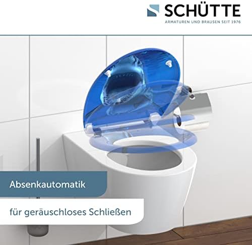 SCHÜTTE STONE WC-Sitz Duroplast mit Absenkautomatik & Schnellverschluss - ideale Reinigung, Belastung 150 kg, Steinmotiv