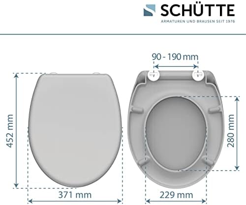 SCHÜTTE STONE WC-Sitz Duroplast mit Absenkautomatik & Schnellverschluss - ideale Reinigung, Belastung 150 kg, Steinmotiv