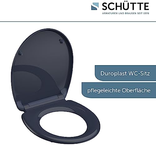 SCHÜTTE STONE WC-Sitz Duroplast mit Absenkautomatik & Schnellverschluss - ideale Reinigung, Belastung 150 kg, Steinmotiv