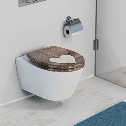 SCHÜTTE STONE WC-Sitz Duroplast mit Absenkautomatik & Schnellverschluss - ideale Reinigung, Belastung 150 kg, Steinmotiv