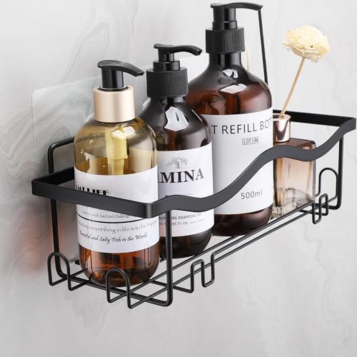 ALOCEO Duschablage ohne Bohren, 3 Stück rostfrei – Praktischer Dusch Organizer für Shampoo, Silber