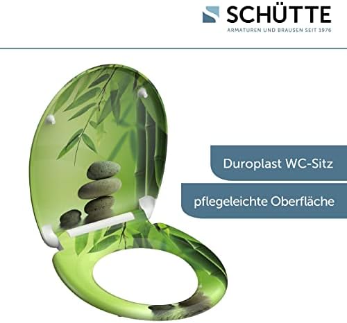 SCHÜTTE STONE WC-Sitz Duroplast mit Absenkautomatik & Schnellverschluss - ideale Reinigung, Belastung 150 kg, Steinmotiv