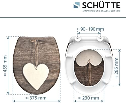 SCHÜTTE STONE WC-Sitz Duroplast mit Absenkautomatik & Schnellverschluss - ideale Reinigung, Belastung 150 kg, Steinmotiv