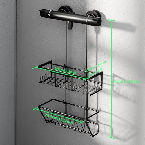 Duschablage ohne Bohren - Silbernes Duschregal für Shampoo & Badzubehör im Badezimmer