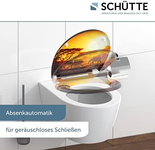 SCHÜTTE STONE WC-Sitz Duroplast mit Absenkautomatik & Schnellverschluss - ideale Reinigung, Belastung 150 kg, Steinmotiv