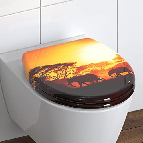 SCHÜTTE STONE WC-Sitz Duroplast mit Absenkautomatik & Schnellverschluss - ideale Reinigung, Belastung 150 kg, Steinmotiv