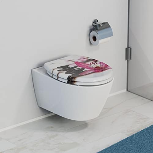 SCHÜTTE STONE WC-Sitz Duroplast mit Absenkautomatik & Schnellverschluss - ideale Reinigung, Belastung 150 kg, Steinmotiv