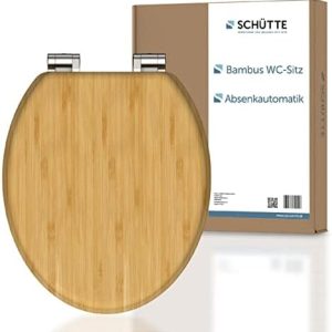 SCHÜTTE WC-Sitz BAMBOO mit Absenkautomatik – nachhaltiger, stabiler Toilettendeckel aus Bambus für modernes Bad