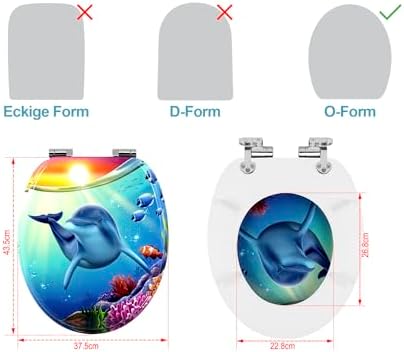 Toilettendeckel Holz mit Absenkautomatik - Leichter zu reinigender WC Sitz mit Quick-Release für modernes Baddesign