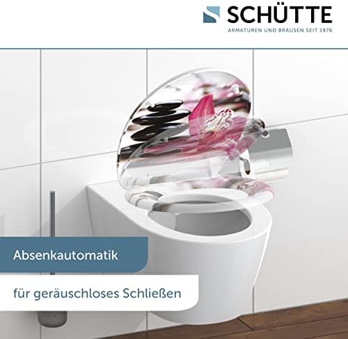 SCHÜTTE STONE WC-Sitz Duroplast mit Absenkautomatik & Schnellverschluss - ideale Reinigung, Belastung 150 kg, Steinmotiv