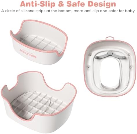 Maliton Toilettensitz für Kinder 1-8 Jahre mit 2-stufigem Tritthocker, rutschfest und weich, ideal für sicheres Toilette