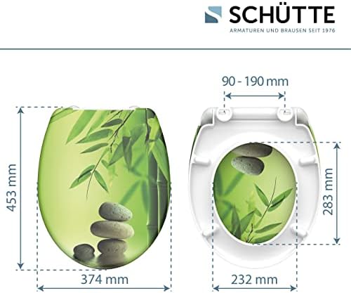 SCHÜTTE STONE WC-Sitz Duroplast mit Absenkautomatik & Schnellverschluss - ideale Reinigung, Belastung 150 kg, Steinmotiv