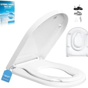 WC Sitz D-Form mit Absenkautomatik für Kinder – Antibakteriell, Hochwertig & Stabil bis 250kg | Ideal für Familien Badez