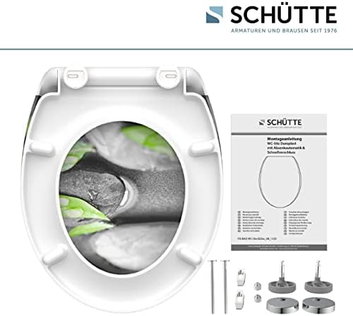 SCHÜTTE STONE WC-Sitz Duroplast mit Absenkautomatik & Schnellverschluss - ideale Reinigung, Belastung 150 kg, Steinmotiv
