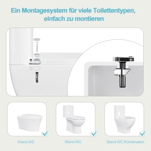 Toilettendeckel Holz mit Absenkautomatik - Leichter zu reinigender WC Sitz mit Quick-Release für modernes Baddesign