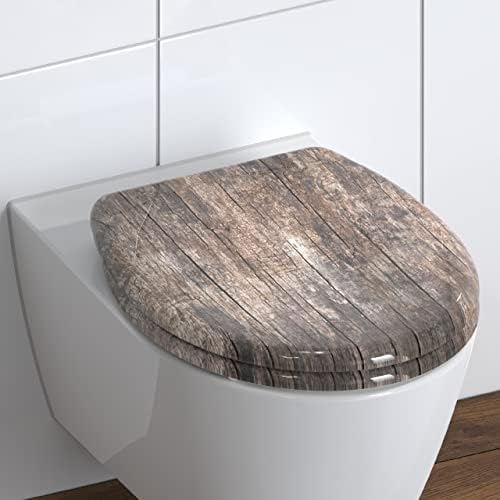 SCHÜTTE STONE WC-Sitz Duroplast mit Absenkautomatik & Schnellverschluss - ideale Reinigung, Belastung 150 kg, Steinmotiv