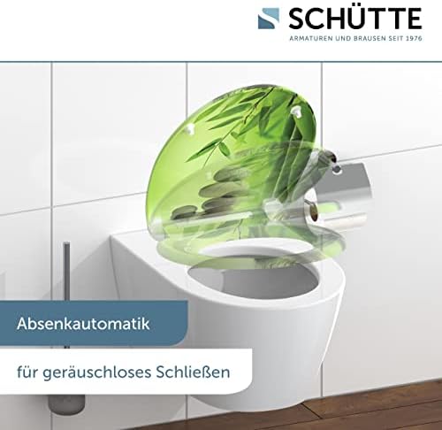 SCHÜTTE STONE WC-Sitz Duroplast mit Absenkautomatik & Schnellverschluss - ideale Reinigung, Belastung 150 kg, Steinmotiv