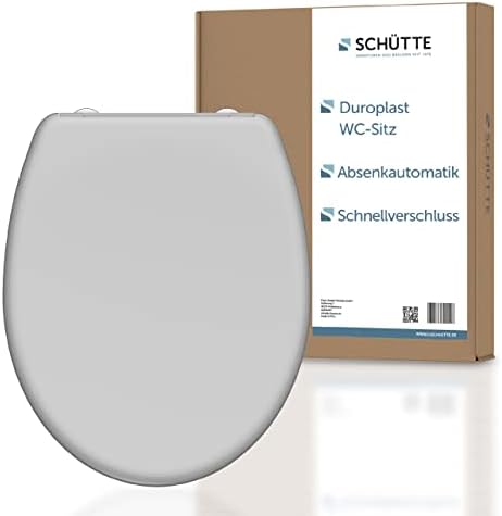 SCHÜTTE STONE WC-Sitz Duroplast mit Absenkautomatik & Schnellverschluss - ideale Reinigung, Belastung 150 kg, Steinmotiv