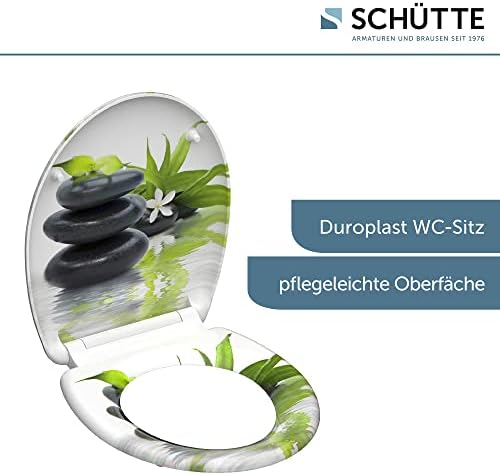 SCHÜTTE STONE WC-Sitz Duroplast mit Absenkautomatik & Schnellverschluss - ideale Reinigung, Belastung 150 kg, Steinmotiv