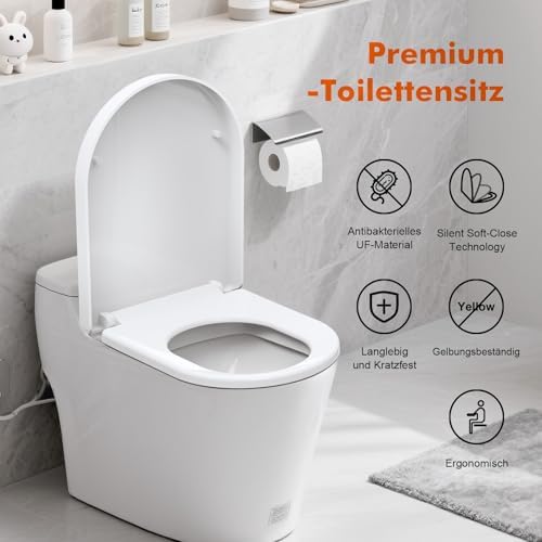Ibergrif WC-Sitz mit Absenkautomatik, antibakteriell und einfach zu montieren – ideal für jedes Badezimmer!