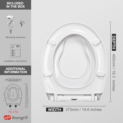 Ibergrif WC-Sitz mit Absenkautomatik, antibakteriell und einfach zu montieren – ideal für jedes Badezimmer!