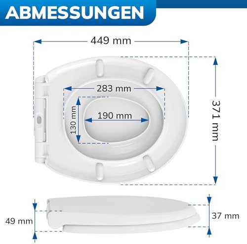 Familienfreundliche Toilettenbrille von – 2-in-1 WC Sitz mit Kindersitz und Absenkautomatik für sichere Nutzung – Hygie