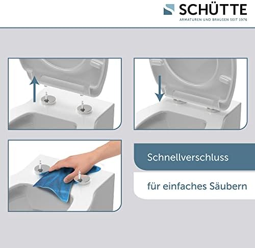 SCHÜTTE STONE WC-Sitz Duroplast mit Absenkautomatik & Schnellverschluss - ideale Reinigung, Belastung 150 kg, Steinmotiv