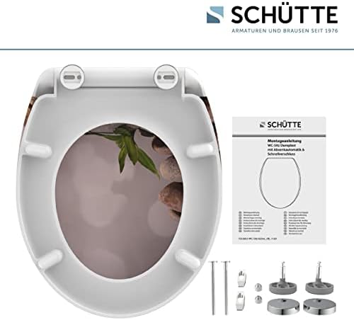 SCHÜTTE STONE WC-Sitz Duroplast mit Absenkautomatik & Schnellverschluss - ideale Reinigung, Belastung 150 kg, Steinmotiv