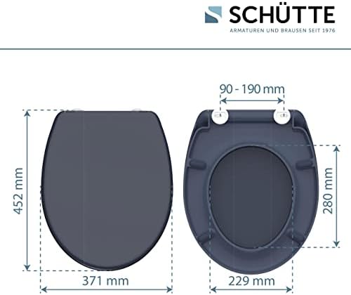 SCHÜTTE STONE WC-Sitz Duroplast mit Absenkautomatik & Schnellverschluss - ideale Reinigung, Belastung 150 kg, Steinmotiv