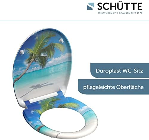 SCHÜTTE STONE WC-Sitz Duroplast mit Absenkautomatik & Schnellverschluss - ideale Reinigung, Belastung 150 kg, Steinmotiv