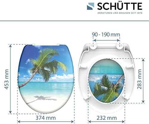 SCHÜTTE STONE WC-Sitz Duroplast mit Absenkautomatik & Schnellverschluss - ideale Reinigung, Belastung 150 kg, Steinmotiv