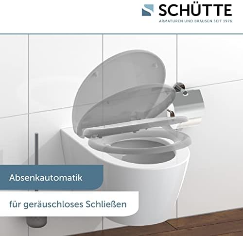 SCHÜTTE STONE WC-Sitz Duroplast mit Absenkautomatik & Schnellverschluss - ideale Reinigung, Belastung 150 kg, Steinmotiv