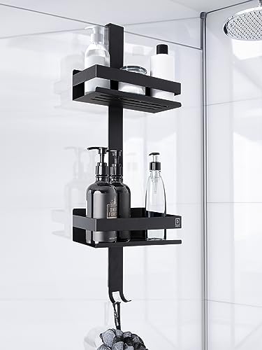 BENKSTEIN Duschablage 2er-Set | Duschregal zum Kleben oder Bohren | Praktische Halterung für Duschgel & Shampoo in Ihrem