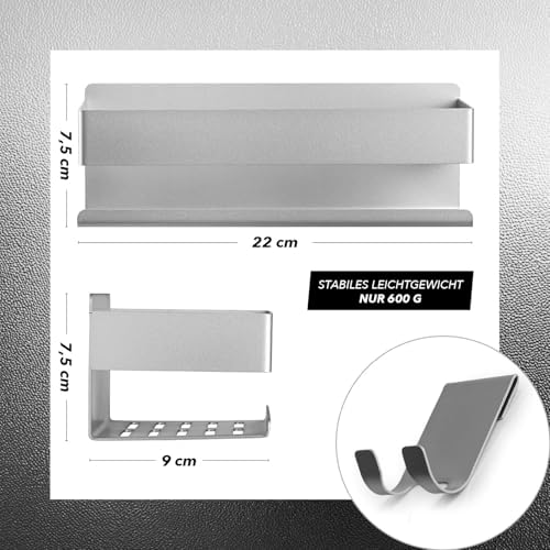 BENKSTEIN Duschablage 2er-Set | Duschregal zum Kleben oder Bohren | Praktische Halterung für Duschgel & Shampoo in Ihrem