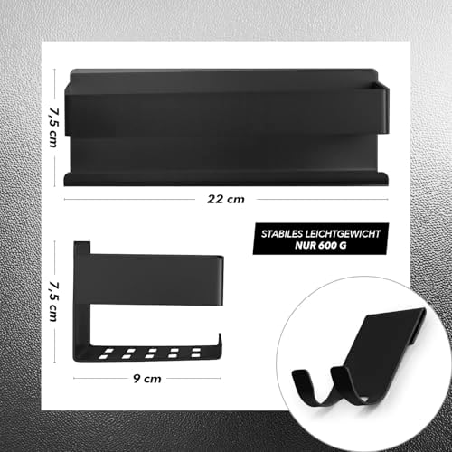 BENKSTEIN Duschablage 2er-Set | Duschregal zum Kleben oder Bohren | Praktische Halterung für Duschgel & Shampoo in Ihrem