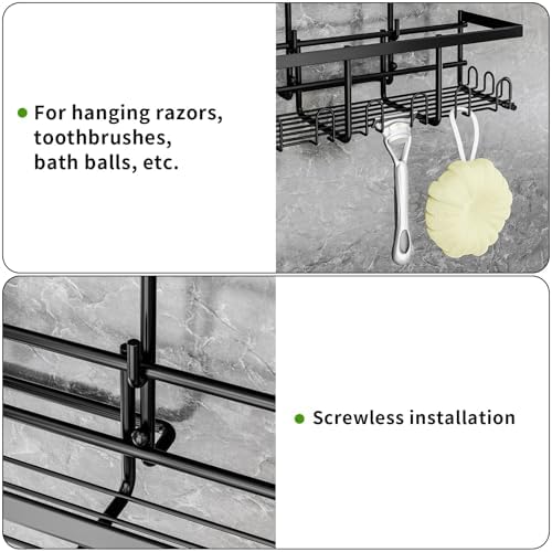 Duschablage ohne Bohren - Silbernes Duschregal für Shampoo & Badzubehör im Badezimmer