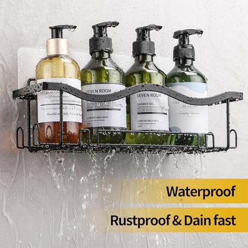 ALOCEO Duschablage ohne Bohren, 3 Stück rostfrei – Praktischer Dusch Organizer für Shampoo, Silber