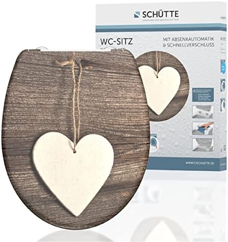 SCHÜTTE STONE WC-Sitz Duroplast mit Absenkautomatik & Schnellverschluss - ideale Reinigung, Belastung 150 kg, Steinmotiv