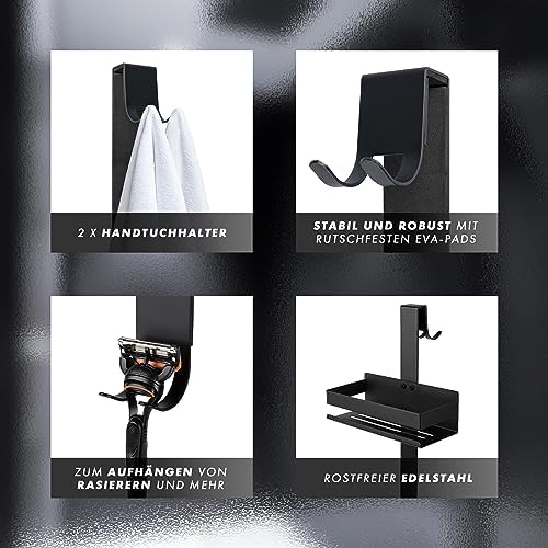 BENKSTEIN Duschablage 2er-Set | Duschregal zum Kleben oder Bohren | Praktische Halterung für Duschgel & Shampoo in Ihrem