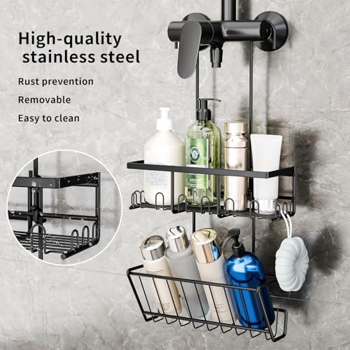 Duschablage ohne Bohren - Silbernes Duschregal für Shampoo & Badzubehör im Badezimmer