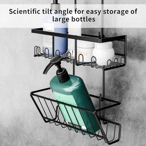 Duschablage ohne Bohren - Silbernes Duschregal für Shampoo & Badzubehör im Badezimmer