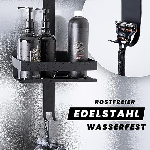 BENKSTEIN Duschablage 2er-Set | Duschregal zum Kleben oder Bohren | Praktische Halterung für Duschgel & Shampoo in Ihrem